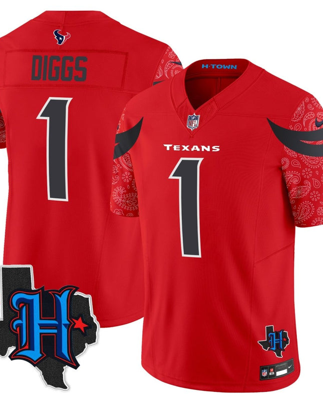 Men's Houston Texans 2024 Texas Patch Vapor Limited Jersey V4 - All Stitched HOUTEX_KDZ - KINDOZY