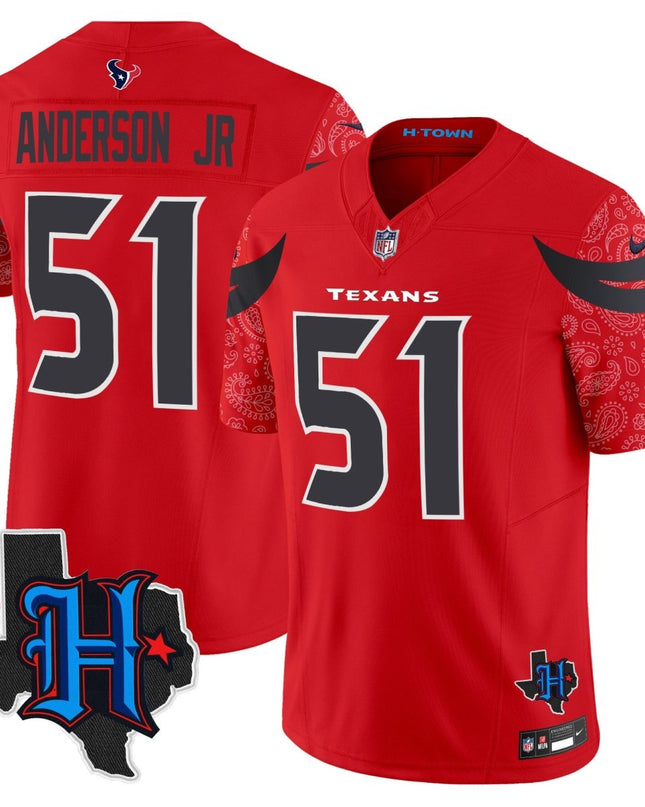 Men's Houston Texans 2024 Texas Patch Vapor Limited Jersey V4 - All Stitched HOUTEX_KDZ - KINDOZY