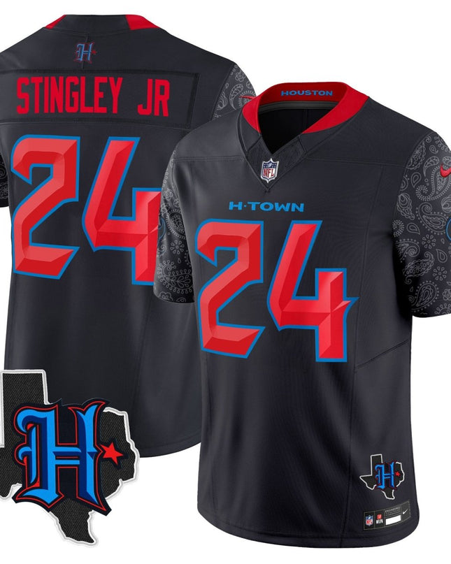 Men's Houston Texans 2024 Texas Patch Vapor Limited Jersey V4 - All Stitched HOUTEX_KDZ - KINDOZY