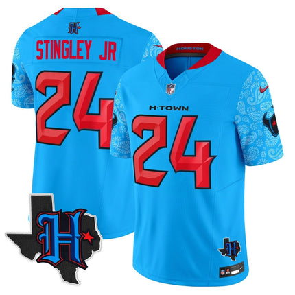 Men's Houston Texans 2024 Texas Patch Vapor Limited Jersey V4 - All Stitched HOUTEX_KDZ - KINDOZY
