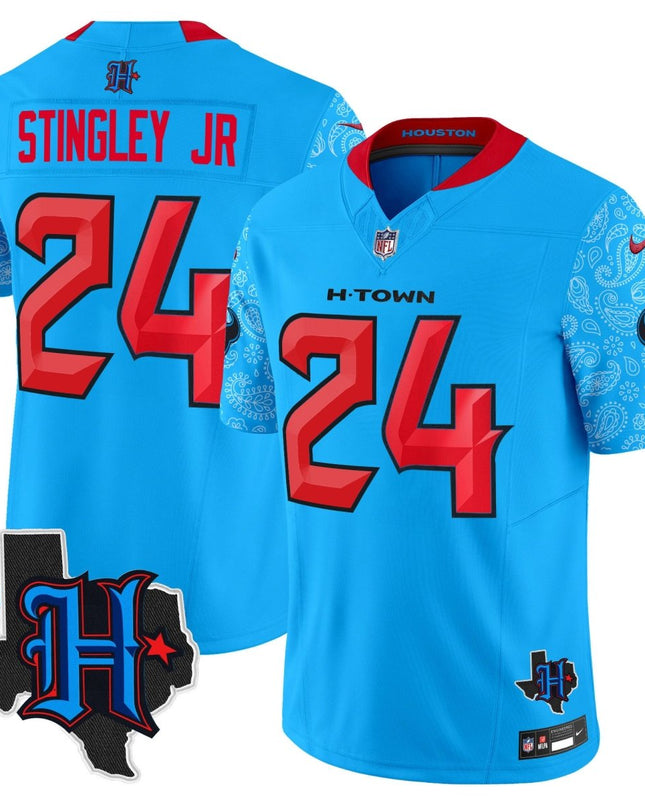 Men's Houston Texans 2024 Texas Patch Vapor Limited Jersey V4 - All Stitched HOUTEX_KDZ - KINDOZY