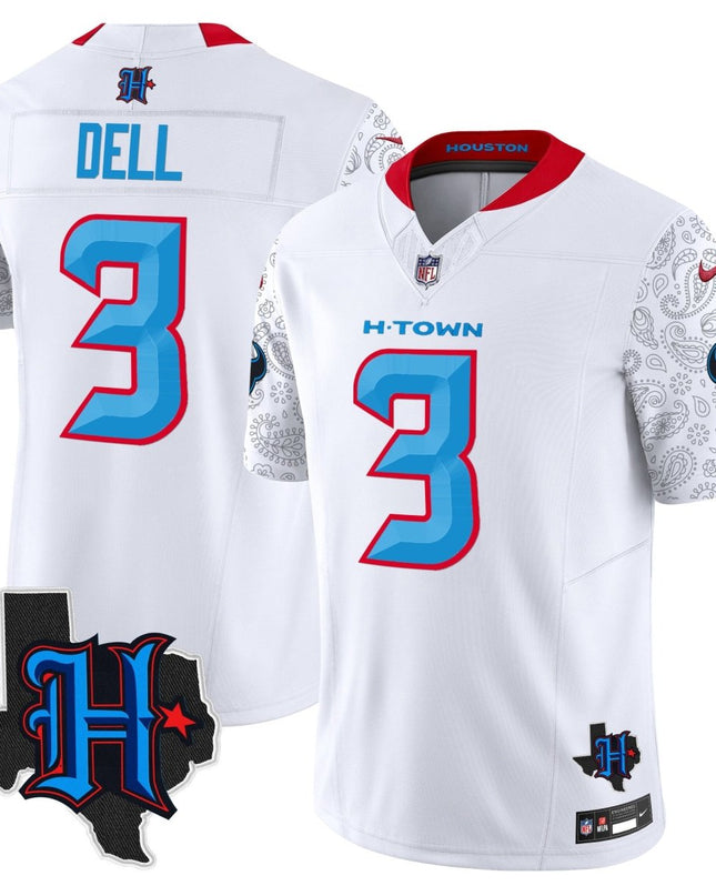 Men's Houston Texans 2024 Texas Patch Vapor Limited Jersey V4 - All Stitched HOUTEX_KDZ - KINDOZY