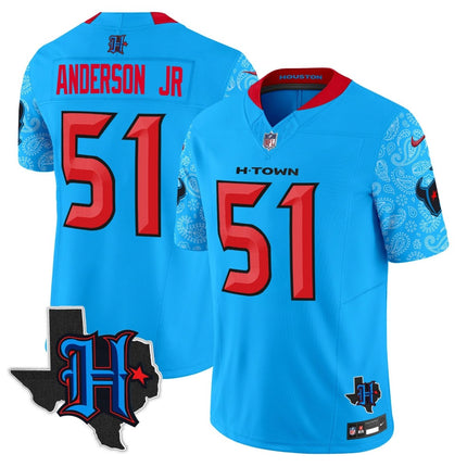 Men's Houston Texans 2024 Texas Patch Vapor Limited Jersey V4 - All Stitched HOUTEX_KDZ - KINDOZY