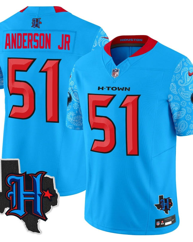 Men's Houston Texans 2024 Texas Patch Vapor Limited Jersey V4 - All Stitched HOUTEX_KDZ - KINDOZY
