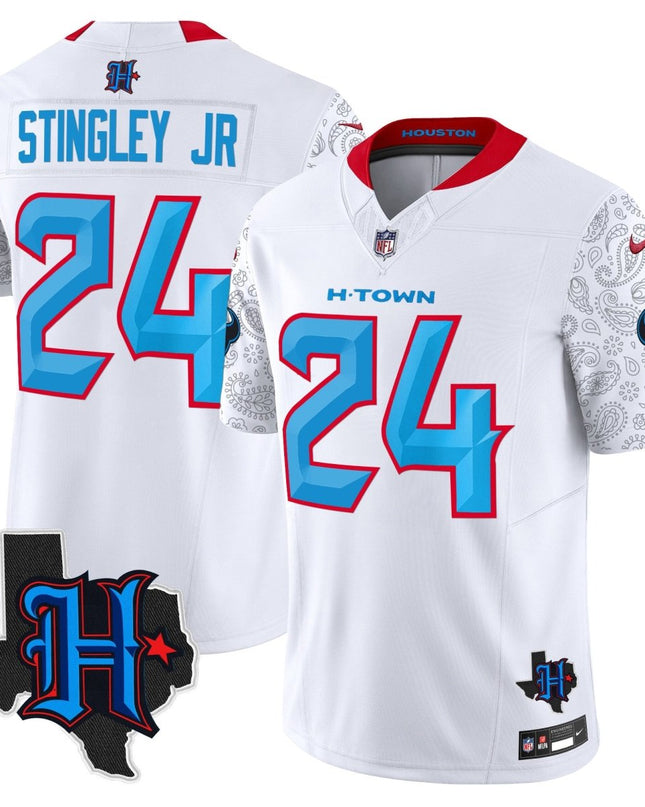 Men's Houston Texans 2024 Texas Patch Vapor Limited Jersey V4 - All Stitched HOUTEX_KDZ - KINDOZY