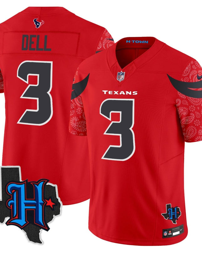 Men's Houston Texans 2024 Texas Patch Vapor Limited Jersey V4 - All Stitched HOUTEX_KDZ - KINDOZY