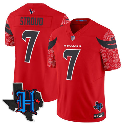 Men's Houston Texans 2024 Texas Patch Vapor Limited Jersey V4 - All Stitched HOUTEX_KDZ - KINDOZY