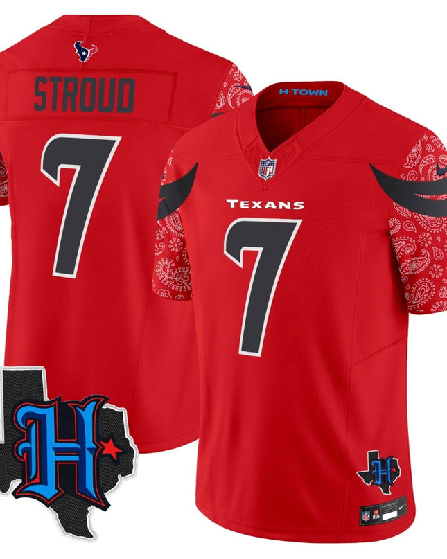 Men's Houston Texans 2024 Texas Patch Vapor Limited Jersey V4 - All Stitched HOUTEX_KDZ - KINDOZY