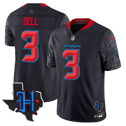 Men's Houston Texans 2024 Texas Patch Vapor Limited Jersey V4 - All Stitched HOUTEX_KDZ - KINDOZY