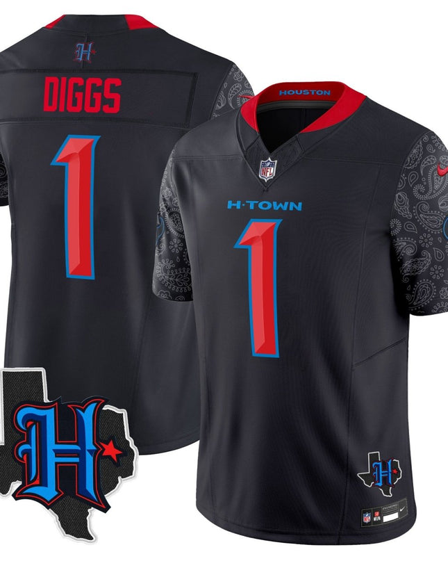 Men's Houston Texans 2024 Texas Patch Vapor Limited Jersey V4 - All Stitched HOUTEX_KDZ - KINDOZY
