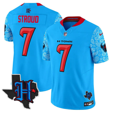 Men's Houston Texans 2024 Texas Patch Vapor Limited Jersey V4 - All Stitched HOUTEX_KDZ - KINDOZY