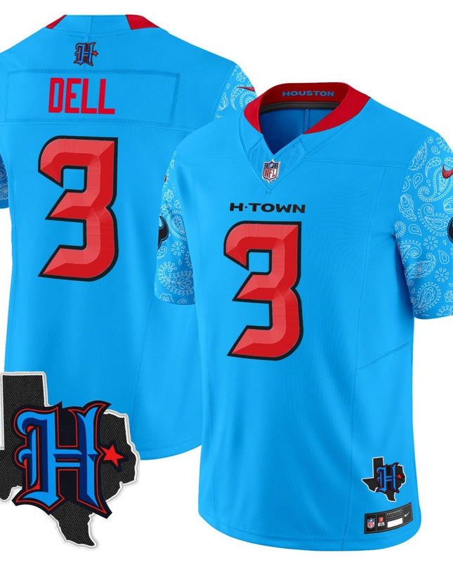 Men's Houston Texans 2024 Texas Patch Vapor Limited Jersey V4 - All Stitched HOUTEX_KDZ - KINDOZY
