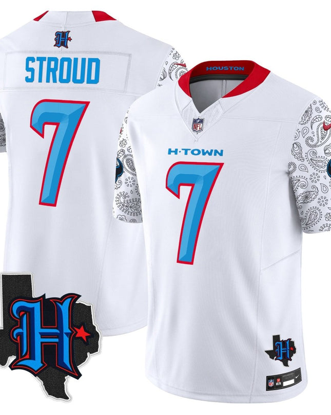 Men's Houston Texans 2024 Texas Patch Vapor Limited Jersey V4 - All Stitched HOUTEX_KDZ - KINDOZY