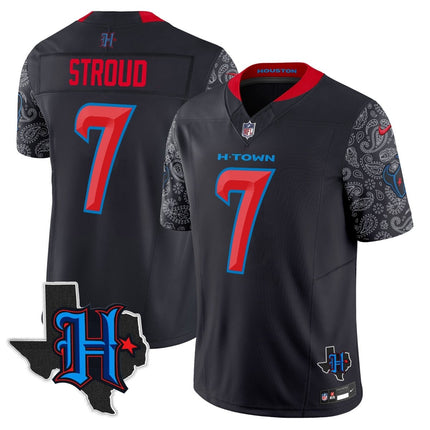 Men's Houston Texans 2024 Texas Patch Vapor Limited Jersey V4 - All Stitched HOUTEX_KDZ - KINDOZY