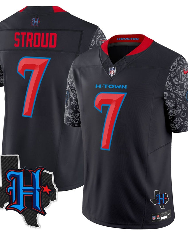 Men's Houston Texans 2024 Texas Patch Vapor Limited Jersey V4 - All Stitched HOUTEX_KDZ - KINDOZY