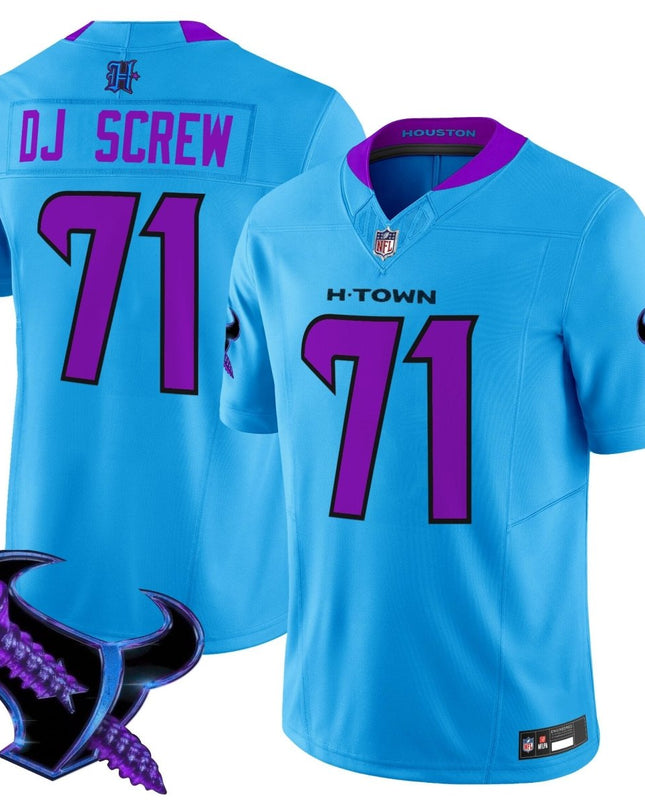 Men's Houston Texans 2025 DJ Screw Vapor Limited Jersey - All Stitched HOUTEX_KDZ - KINDOZY