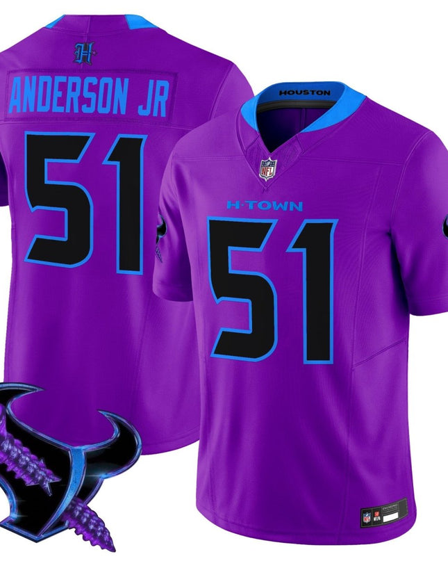 Men's Houston Texans 2025 DJ Screw Vapor Limited Jersey - All Stitched HOUTEX_KDZ - KINDOZY