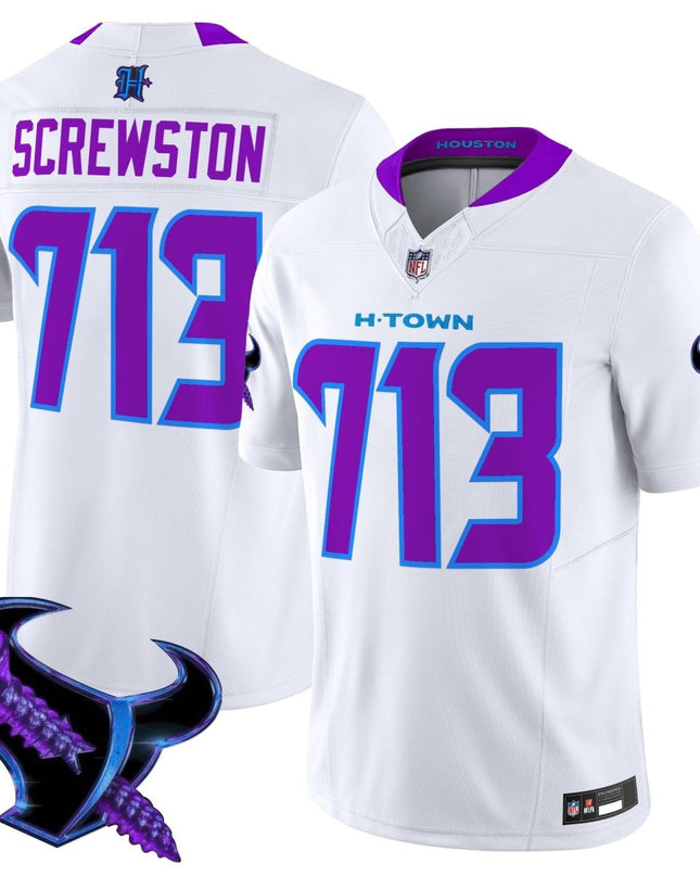 Men's Houston Texans 2025 DJ Screw Vapor Limited Jersey - All Stitched HOUTEX_KDZ - KINDOZY