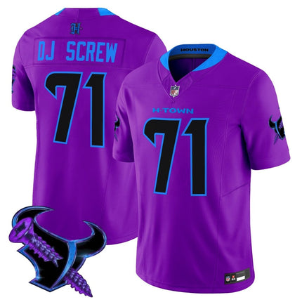 Men's Houston Texans 2025 DJ Screw Vapor Limited Jersey - All Stitched HOUTEX_KDZ - KINDOZY