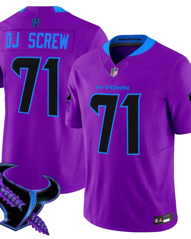 Men's Houston Texans 2025 DJ Screw Vapor Limited Jersey - All Stitched HOUTEX_KDZ - KINDOZY