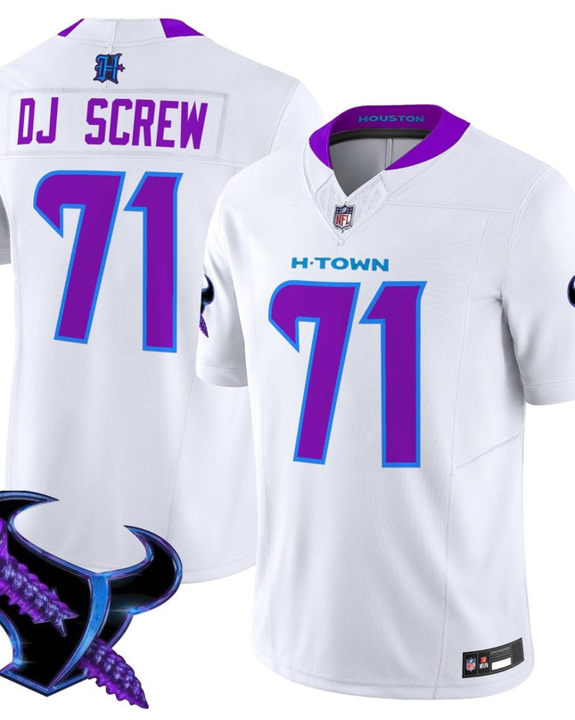 Men's Houston Texans 2025 DJ Screw Vapor Limited Jersey - All Stitched HOUTEX_KDZ - KINDOZY