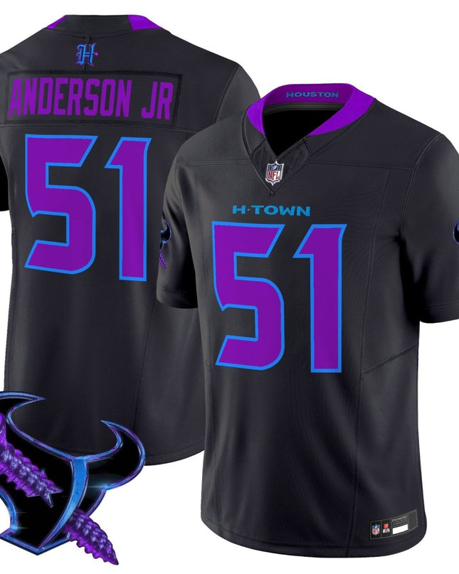 Men's Houston Texans 2025 DJ Screw Vapor Limited Jersey - All Stitched HOUTEX_KDZ - KINDOZY