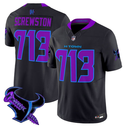 Men's Houston Texans 2025 DJ Screw Vapor Limited Jersey - All Stitched HOUTEX_KDZ - KINDOZY