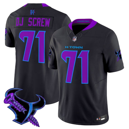 Men's Houston Texans 2025 DJ Screw Vapor Limited Jersey - All Stitched HOUTEX_KDZ - KINDOZY