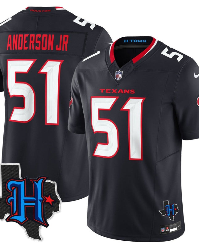 Men's Houston Texans 2025 Texas Patch Vapor Limited Jersey - All Stitched HOUTEX_KDZ - KINDOZY