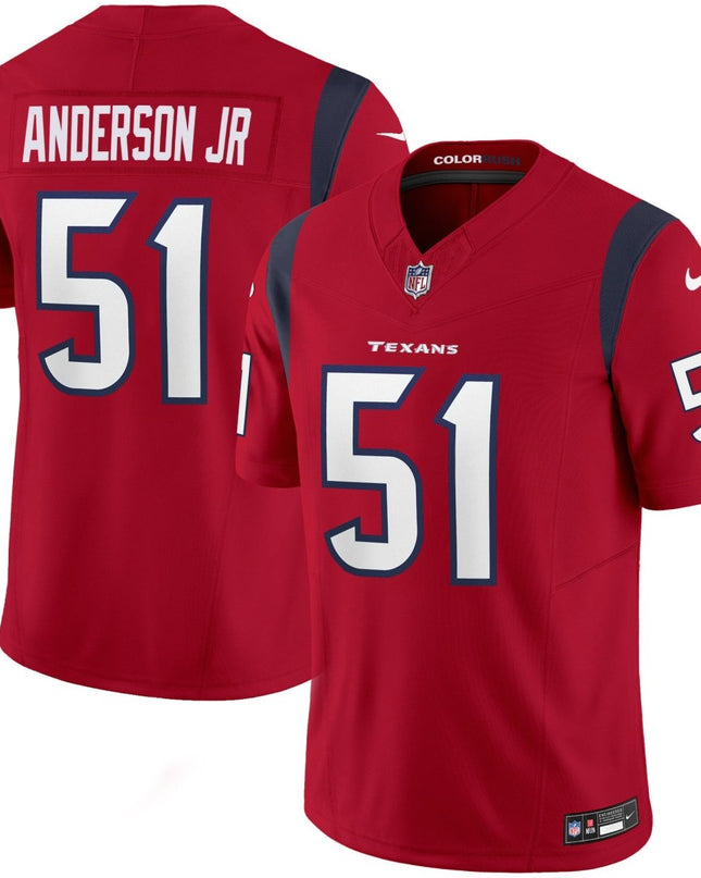 Men's Houston Texans Color Rush Legend Vapor Jersey - All Stitched HOUTEX_KDZ - KINDOZY