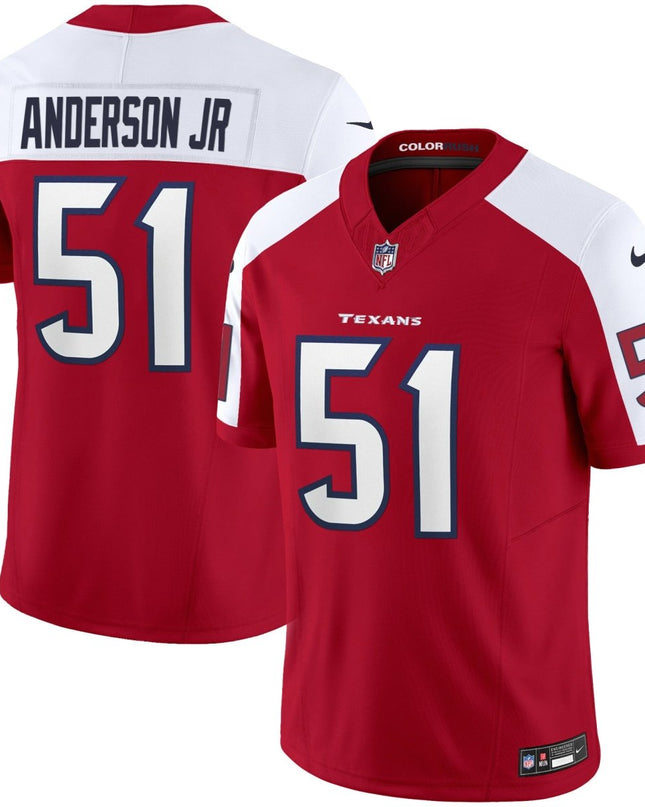 Men's Houston Texans Color Rush Legend Vapor Jersey - All Stitched HOUTEX_KDZ - KINDOZY