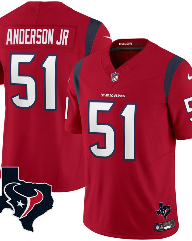 Men's Houston Texans Color Rush Legend Vapor Jersey V2 - All Stitched HOUTEX_KDZ - KINDOZY