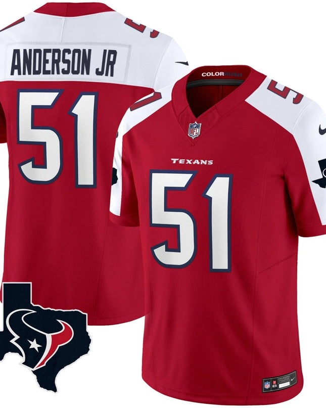 Men's Houston Texans Color Rush Legend Vapor Jersey V2 - All Stitched HOUTEX_KDZ - KINDOZY