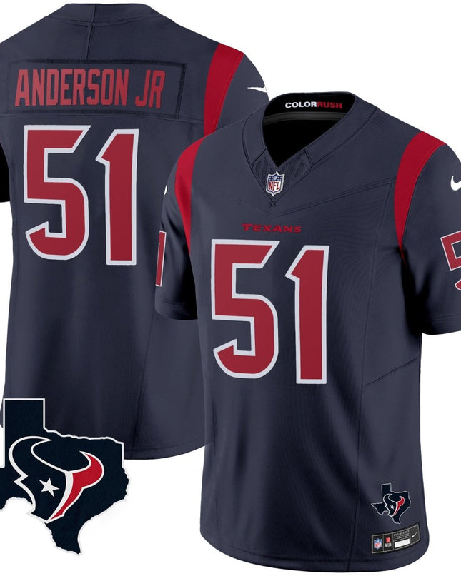 Men's Houston Texans Color Rush Legend Vapor Jersey V2 - All Stitched HOUTEX_KDZ - KINDOZY