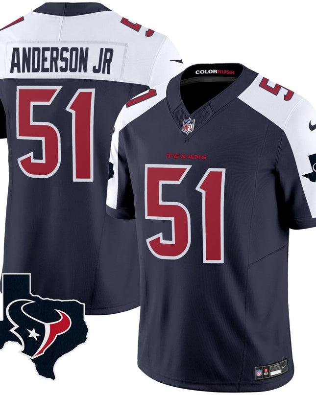 Men's Houston Texans Color Rush Legend Vapor Jersey V2 - All Stitched HOUTEX_KDZ - KINDOZY