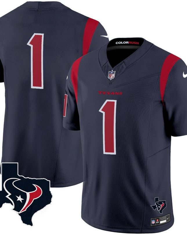 Men's Houston Texans Color Rush Legend Vapor Jersey V2 - All Stitched HOUTEX_KDZ - KINDOZY