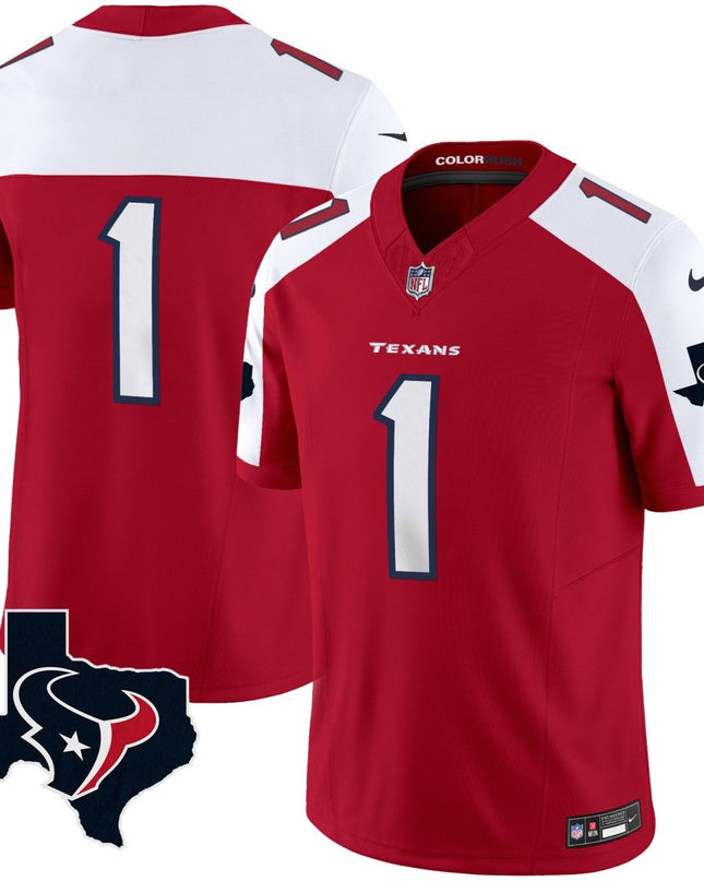 Men's Houston Texans Color Rush Legend Vapor Jersey V2 - All Stitched HOUTEX_KDZ - KINDOZY