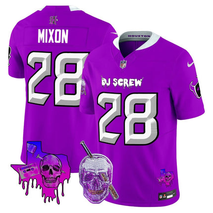 Men's Houston Texans DJ Screw Vapor Limited Jersey - All Stitched HOUTEX_KDZ - KINDOZY