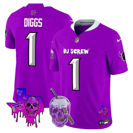 Men's Houston Texans DJ Screw Vapor Limited Jersey - All Stitched HOUTEX_KDZ - KINDOZY