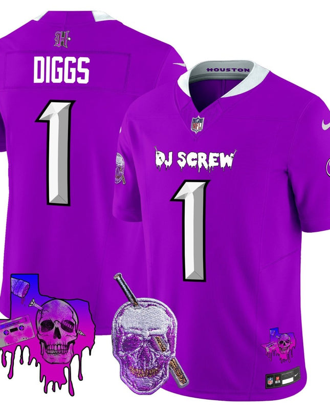 Men's Houston Texans DJ Screw Vapor Limited Jersey - All Stitched HOUTEX_KDZ - KINDOZY