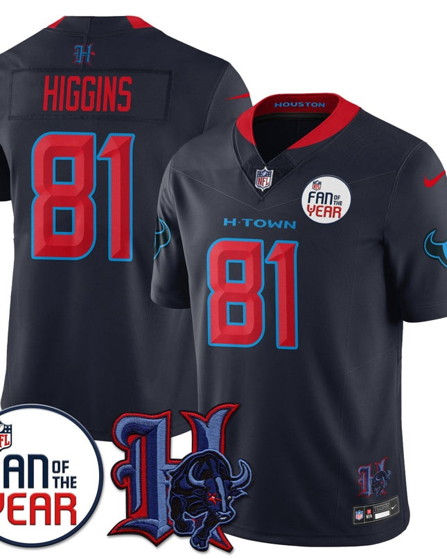 Men's Houston Texans "Fan Of The Year" Jersey - All Stitched HOUTEX_KDZ - KINDOZY