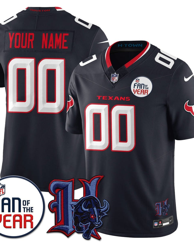 Men's Houston Texans "Fan Of The Year" Jersey - All Stitched HOUTEX_KDZ - KINDOZY