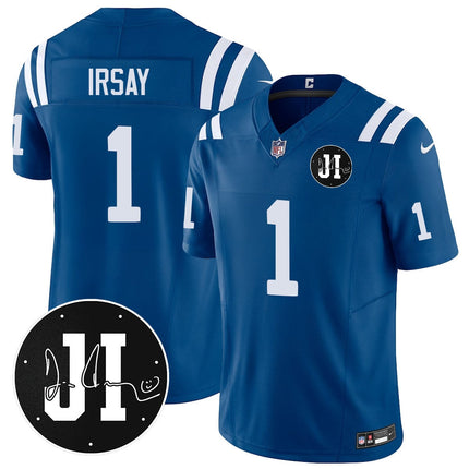 Men's Indianapolis Colts Limited 2025 Jersey - Memorial Patch for Jim Irsay - All Stitched INDCOL_KDZ - KINDOZY