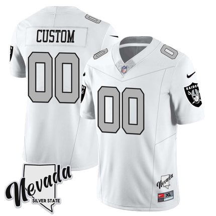 Men's Las Vegas Raiders 2023 Nevada Sliver State Patch Jersey - All Stitched LVRAI_KDZ - KINDOZY