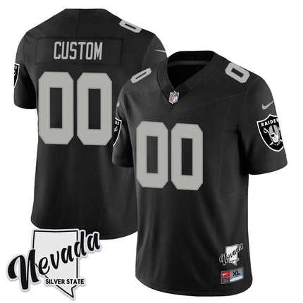 Men's Las Vegas Raiders 2023 Nevada Sliver State Patch Jersey - All Stitched LVRAI_KDZ - KINDOZY
