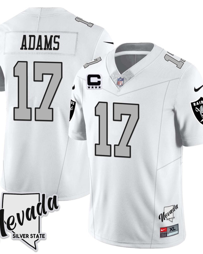 Men's Las Vegas Raiders 2023 Nevada Sliver State Patch Jersey - All Stitched LVRAI_KDZ - KINDOZY