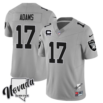 Men's Las Vegas Raiders 2023 Nevada Sliver State Patch Jersey - All Stitched LVRAI_KDZ - KINDOZY