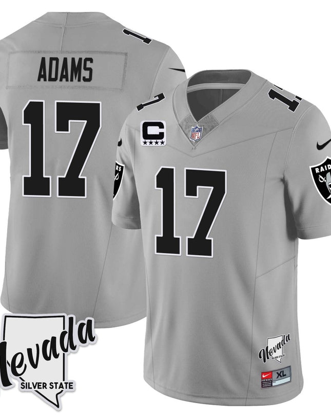 Men's Las Vegas Raiders 2023 Nevada Sliver State Patch Jersey - All Stitched LVRAI_KDZ - KINDOZY