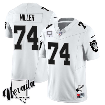 Men's Las Vegas Raiders 2023 Nevada Sliver State Patch Jersey - All Stitched LVRAI_KDZ - KINDOZY