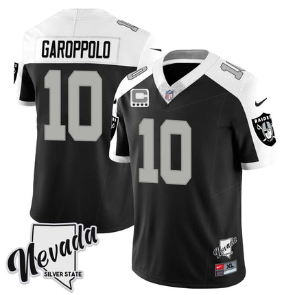 Men's Las Vegas Raiders 2023 Nevada Sliver State Patch Jersey - All Stitched LVRAI_KDZ - KINDOZY